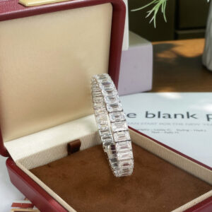 18k Gold Emerald Lab-Grown Diamond Tennis Bracelet