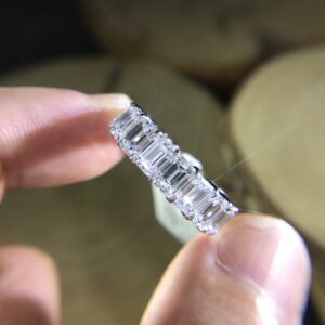 18k Gold Emerald Lab-Grown Diamond Full Eternity Ring